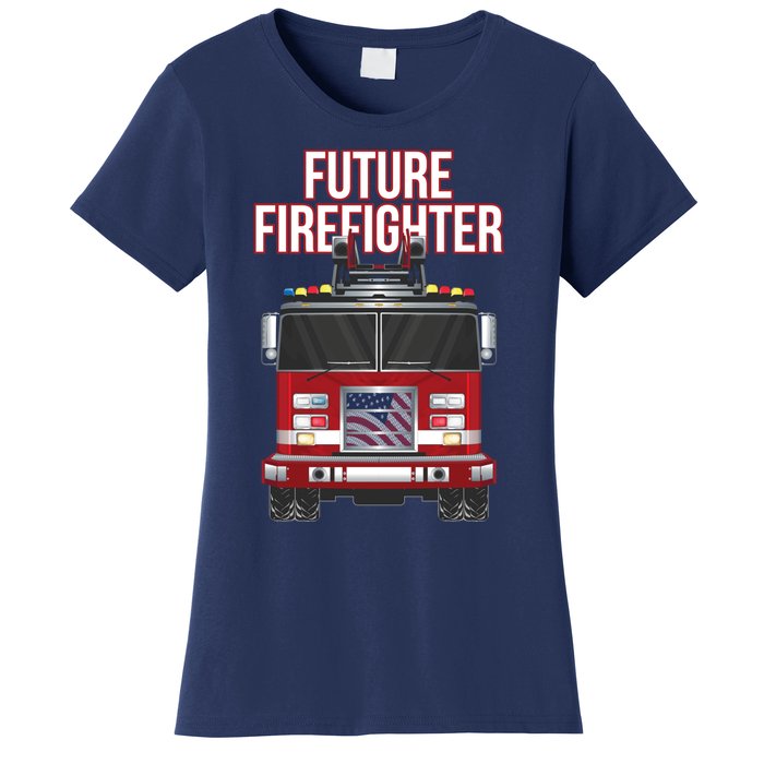 Future American Firefighter Boy Fire Department Truck Women's T-Shirt