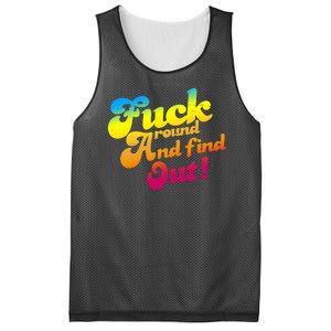 Fuck Around Find Out Funny Colorful Mesh Reversible Basketball Jersey Tank