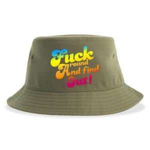 Fuck Around Find Out Funny Colorful Sustainable Bucket Hat