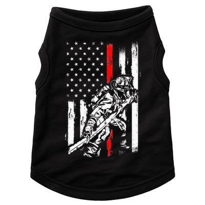 Firefighter American Flag for US Fireman Doggie Tank