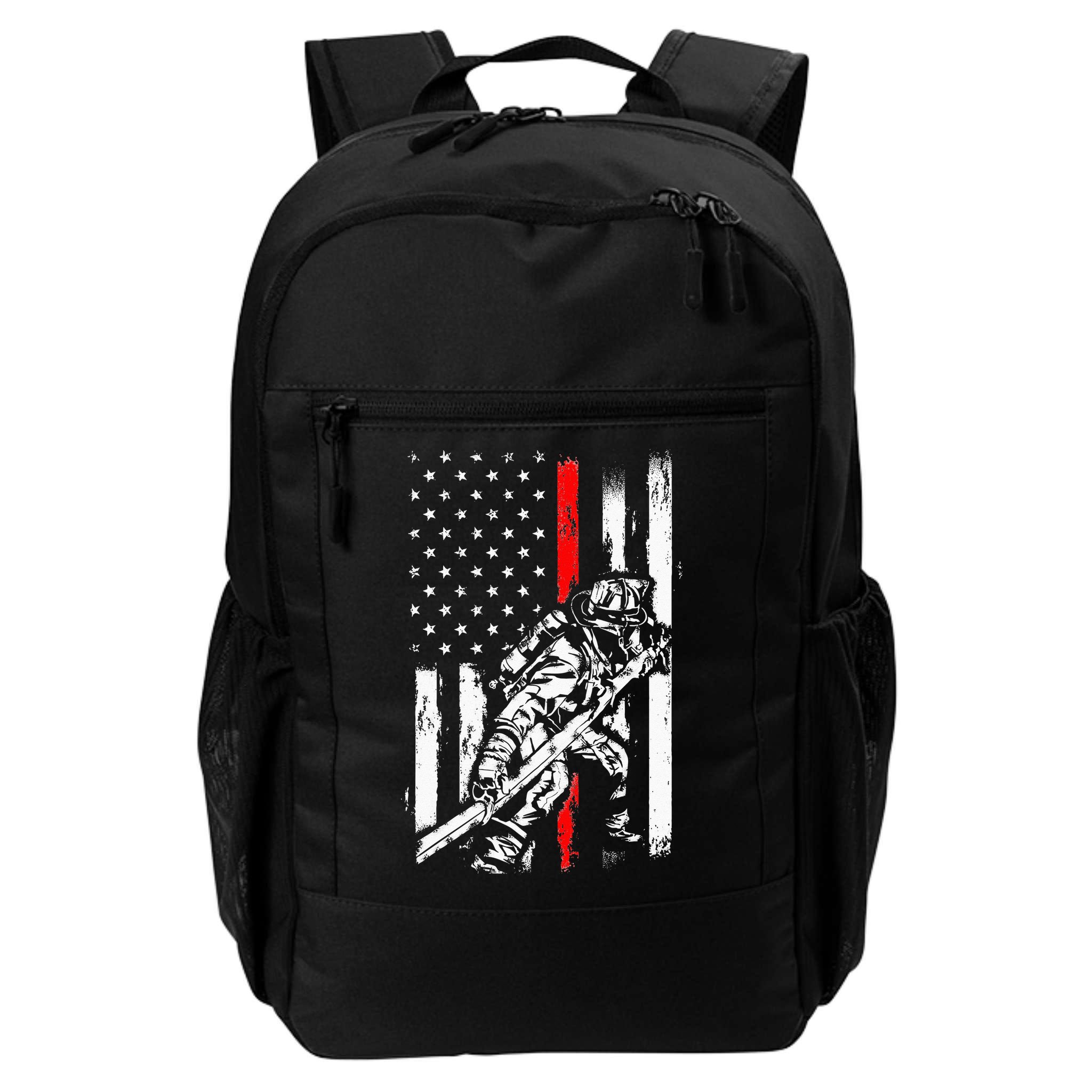 Firefighter American Flag for US Fireman Backpack