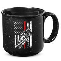 Firefighter American Flag for US Fireman 15oz Campfire Ceramic Mug