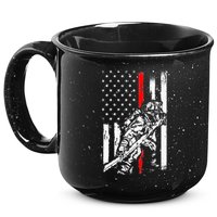 Firefighter American Flag for US Fireman 15oz Campfire Ceramic Mug