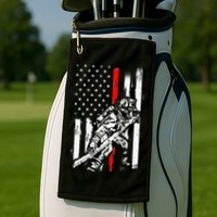 Firefighter American Flag for US Fireman Golf Towel
