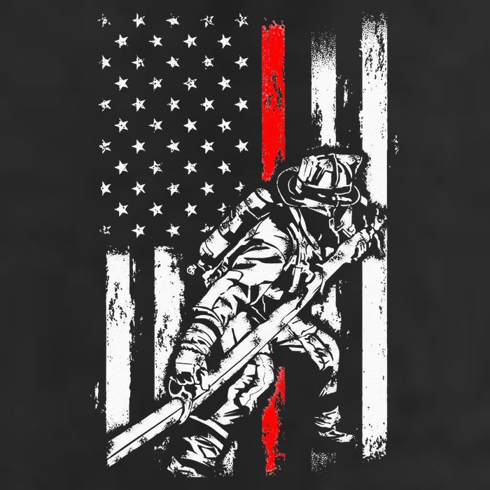 Firefighter American Flag for US Fireman Golf Towel