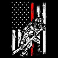 Firefighter American Flag for US Fireman Short Acrylic Beanie
