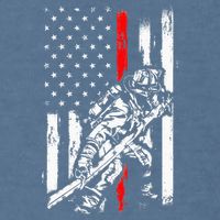 Firefighter American Flag for US Fireman Garment-Dyed Sweatshirt