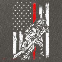 Firefighter American Flag for US Fireman Cotton Canvas Backpack