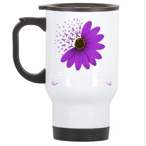 Fibromyalgia Awareness Faith Hope Love Purple Ribbon Pretty Cool Gift Stainless Steel Travel Mug