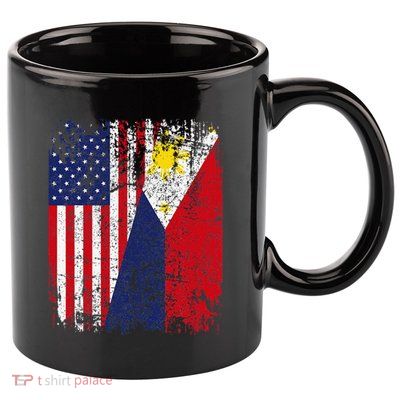 Filipino American Flag Usa Philippines Flag 11oz C Handle Ceramic Mug
