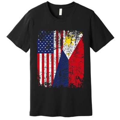 Filipino American Flag Usa Philippines Flag Premium T-Shirt