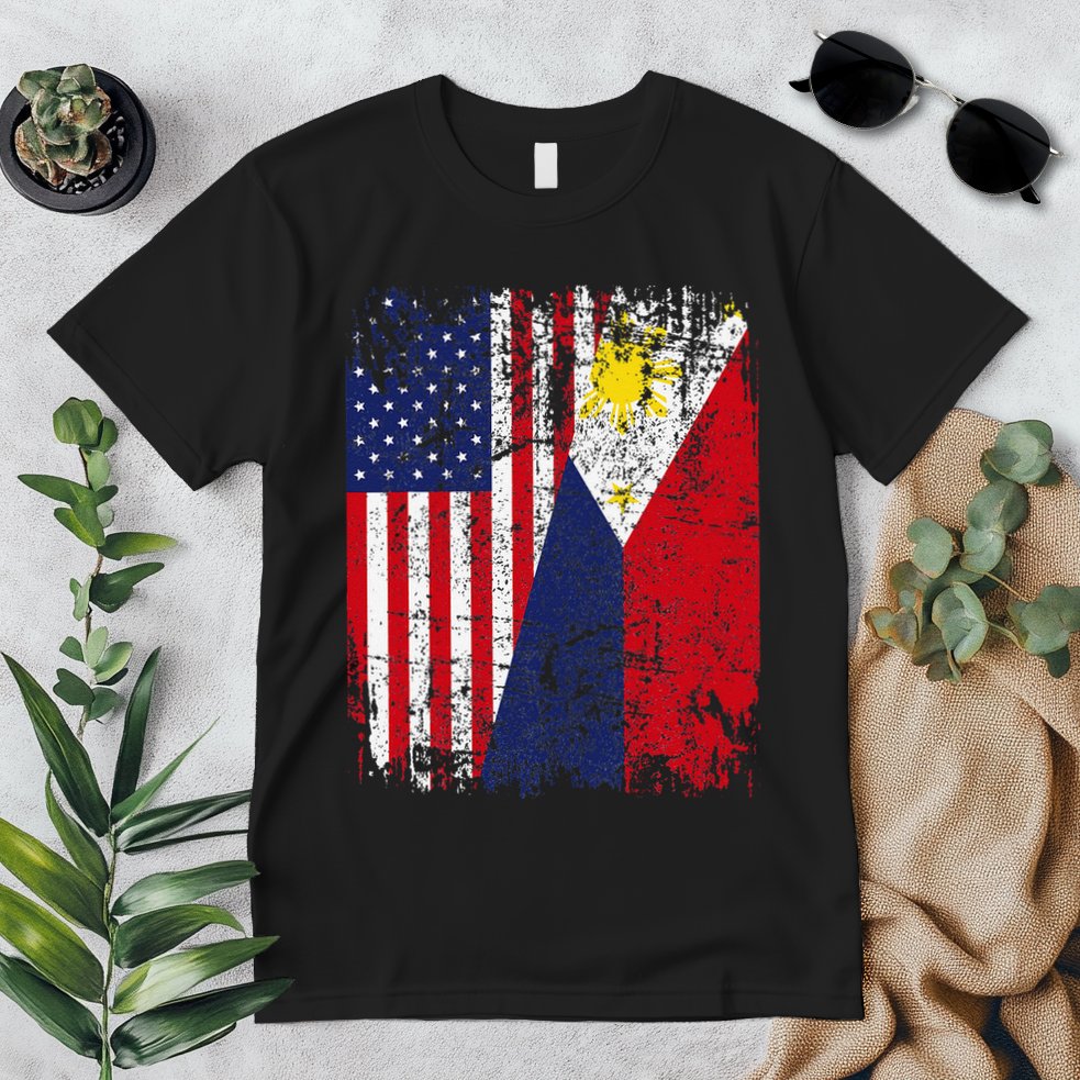 Filipino American Flag Usa Philippines Flag Premium T-Shirt