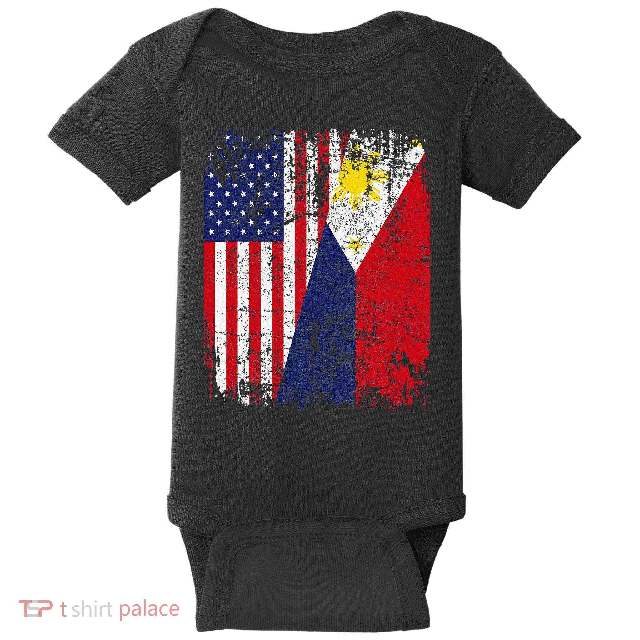 Filipino American Flag Usa Philippines Flag Baby Bodysuit