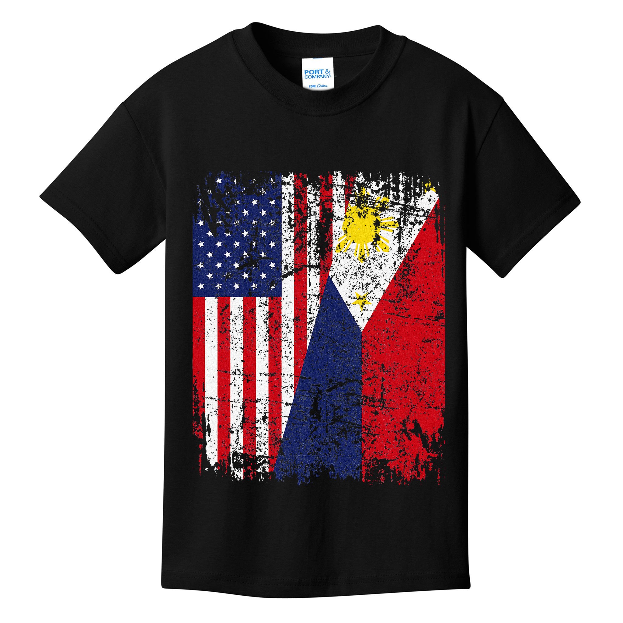 Filipino American Flag Usa Philippines Flag Kids T-Shirt