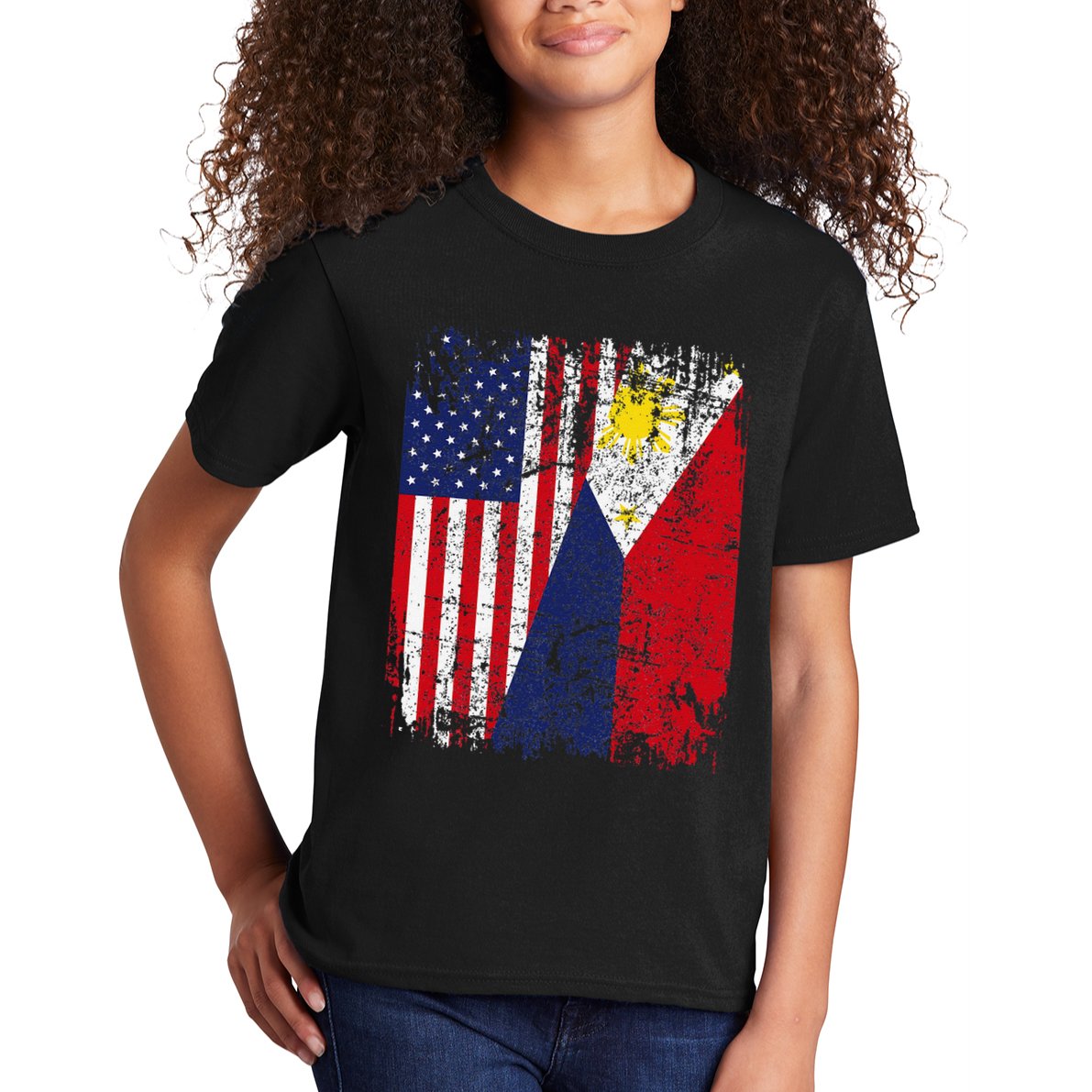 Filipino American Flag Usa Philippines Flag Kids T-Shirt