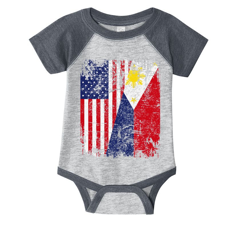 Filipino American Flag Usa Philippines Flag Infant Baby Jersey Bodysuit