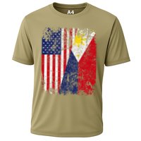 Filipino American Flag Usa Philippines Flag Cooling Performance Crew T-Shirt