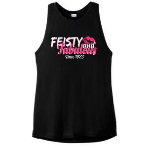 Feisty And Fabulous Since 1923 100th Birthday Ladies PosiCharge Tri-Blend Wicking Tank