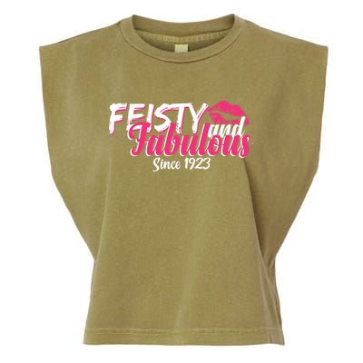 Feisty And Fabulous Since 1923 100th Birthday Garment-Dyed Women's Muscle Tee