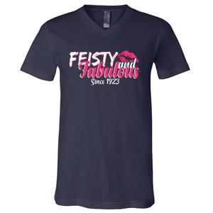 Feisty And Fabulous Since 1923 100th Birthday V-Neck T-Shirt