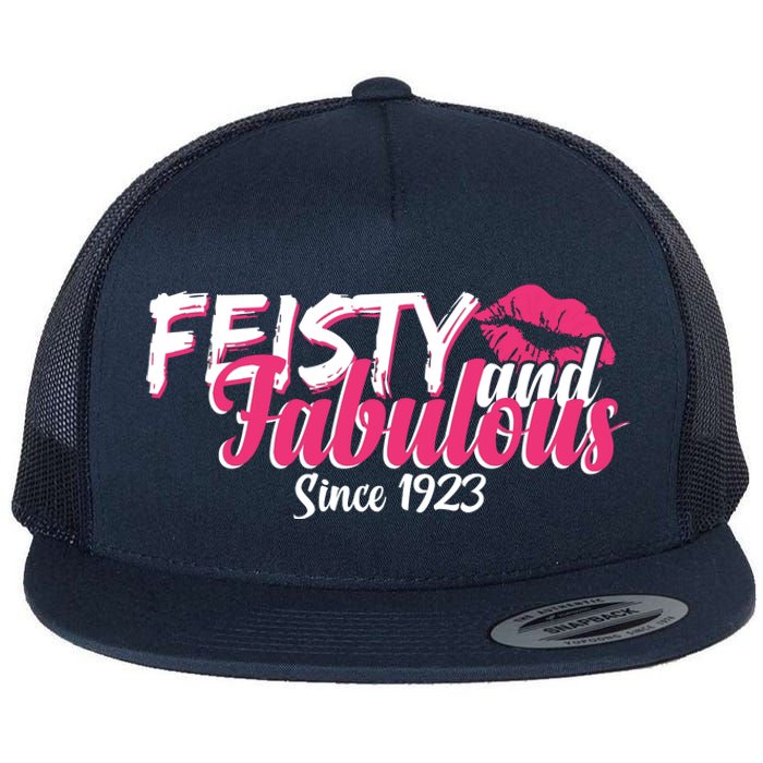 Feisty And Fabulous Since 1923 100th Birthday Flat Bill Trucker Hat