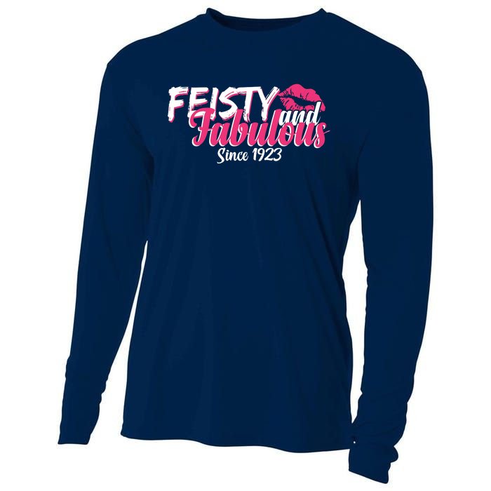 Feisty And Fabulous Since 1923 100th Birthday Cooling Performance Long Sleeve Crew