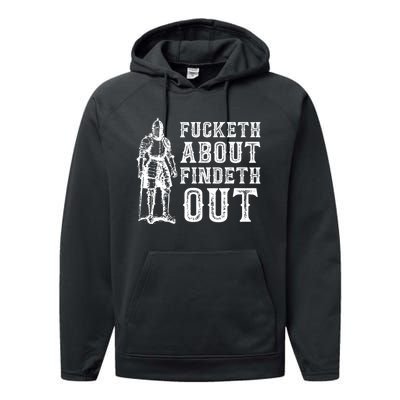 Fucketh About Findeth Out Funny Sarcasm Quote Performance Fleece Hoodie