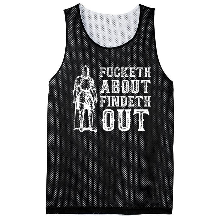 Fucketh About Findeth Out Funny Sarcasm Quote Mesh Reversible Basketball Jersey Tank