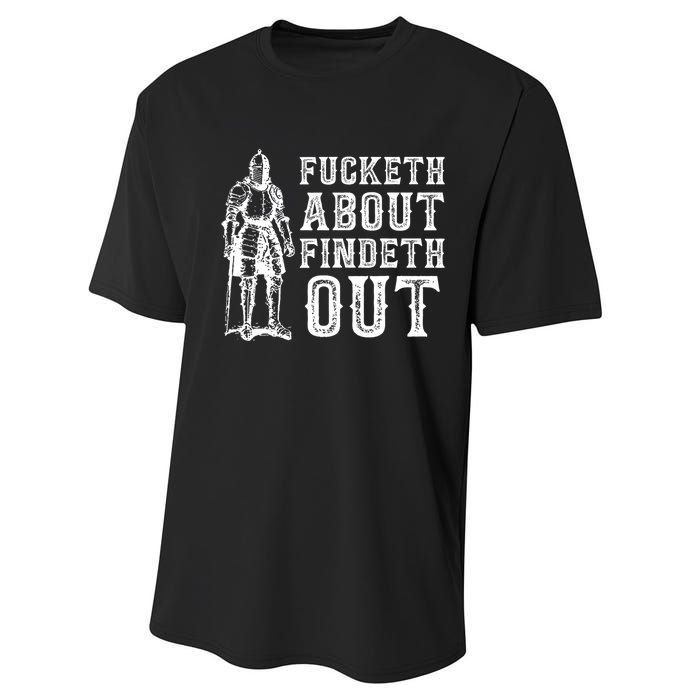 Fucketh About Findeth Out Funny Sarcasm Quote Performance Sprint T-Shirt