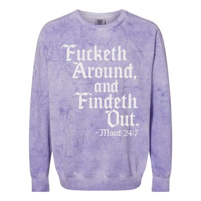 Fucketh Around Fuck Around Find Out Old English Verse Colorblast Crewneck Sweatshirt