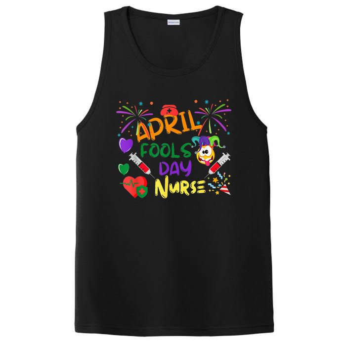 Funny April Fool's Day For Nurse Colorful PosiCharge Competitor Tank