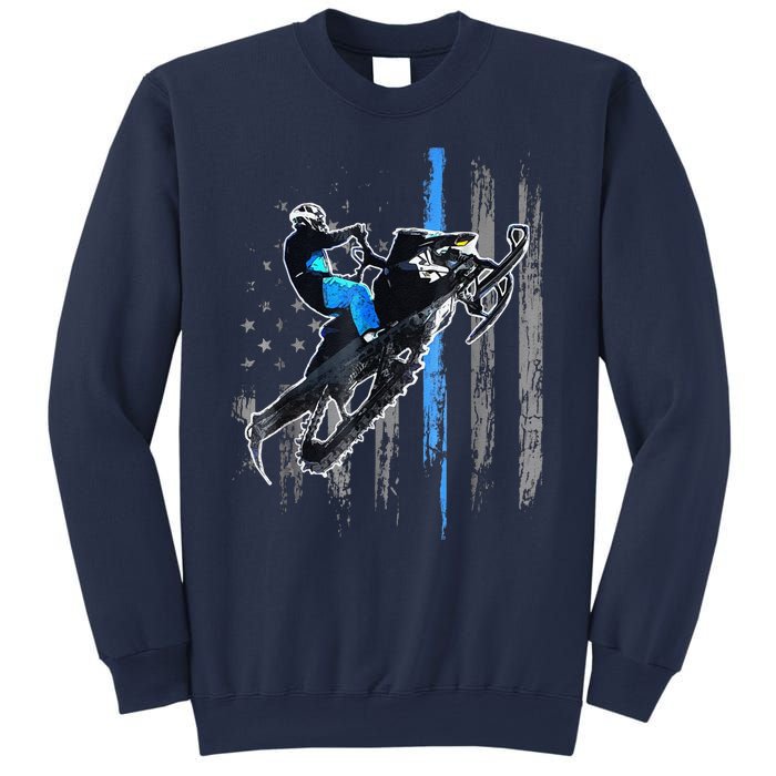 Funny American Flag Snowmobile Snowmobile Riding Gift Sweatshirt