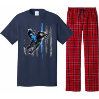 Funny American Flag Snowmobile Snowmobile Riding Gift Pajama Set