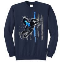 Funny American Flag Snowmobile Snowmobile Riding Gift Tall Sweatshirt