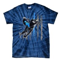 Funny American Flag Snowmobile Snowmobile Riding Gift Tie-Dye T-Shirt