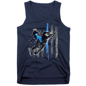 Funny American Flag Snowmobile Snowmobile Riding Gift Tank Top