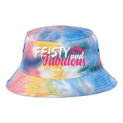 Feisty And Fabulous Since 1933 90th Birthday Tie Dye Newport Bucket Hat