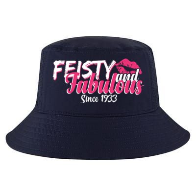 Feisty And Fabulous Since 1933 90th Birthday Cool Comfort Performance Bucket Hat