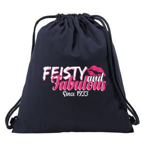 Feisty And Fabulous Since 1933 90th Birthday Drawstring Bag