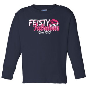 Feisty And Fabulous Since 1933 90th Birthday Toddler Long Sleeve Shirt