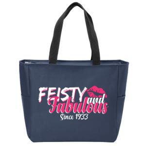 Feisty And Fabulous Since 1933 90th Birthday Zip Tote Bag