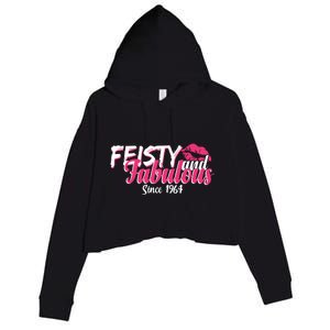 Feisty And Fabulous Since 1964 60th Birthday Crop Fleece Hoodie