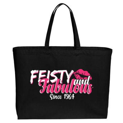 Feisty And Fabulous Since 1964 60th Birthday Cotton Canvas Jumbo Tote