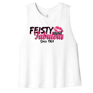 Feisty And Fabulous Since 1964 60th Birthday Women's Racerback Cropped Tank