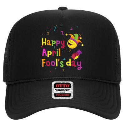 Funny April Fool's Day Pranks Jokes High Crown Mesh Back Trucker Hat