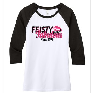 Feisty And Fabulous Since 1974 50th Birthday Women's Tri-Blend 3/4-Sleeve Raglan Shirt