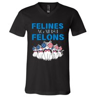 Felines Against Felons Donald Trump 2024 Cat V-Neck T-Shirt