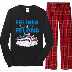 Felines Against Felons Donald Trump 2024 Cat Long Sleeve Pajama Set