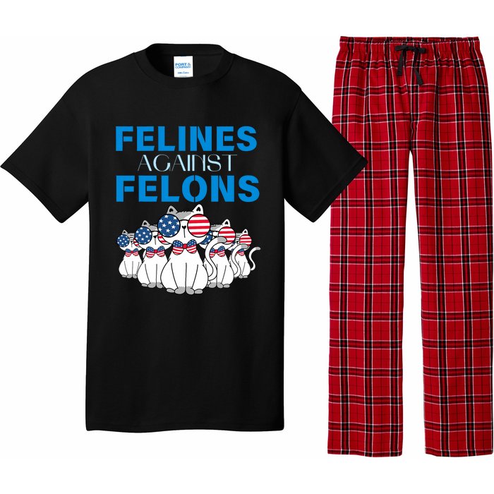 Felines Against Felons Donald Trump 2024 Cat Pajama Set