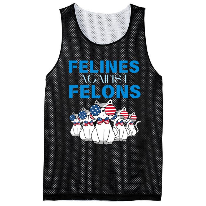 Felines Against Felons Donald Trump 2024 Cat Mesh Reversible Basketball Jersey Tank